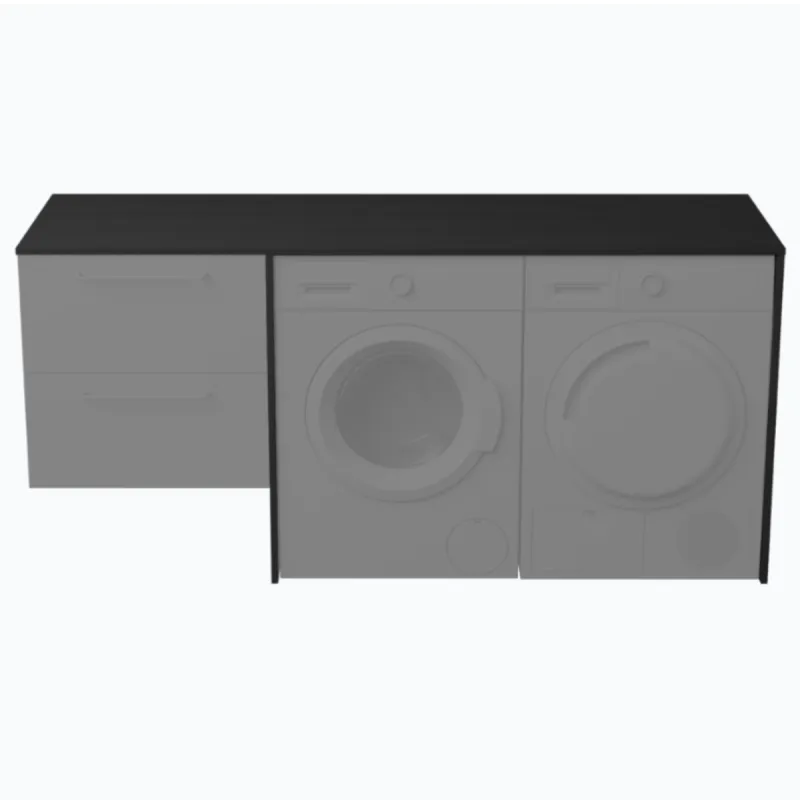 FossBad Variant60 Servantskap 60x58 cm med benkeplate og dekksider tilpasset 2 sidestilte maskiner