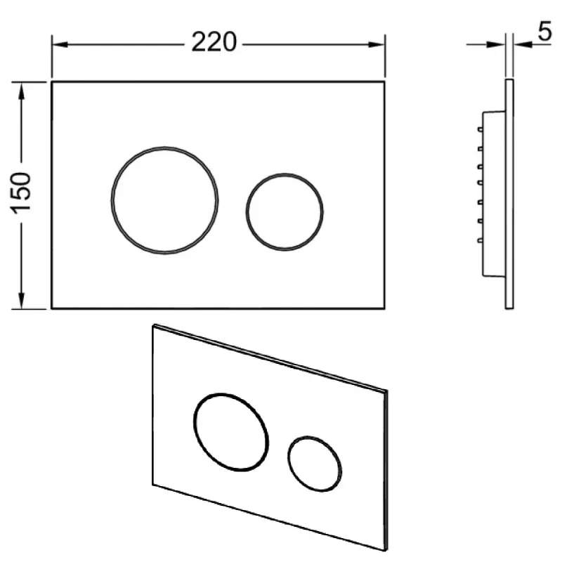TECEloop betjeningsplate - kunststoff