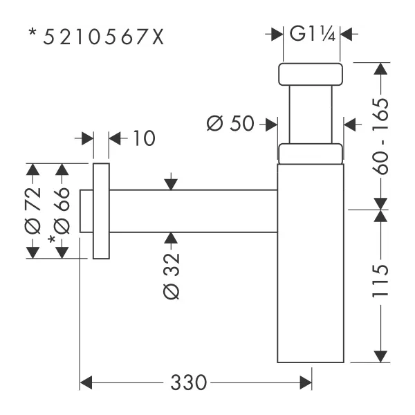 Hovedbilde OUTLET: Hansgrohe Flowstar S Designvannlås