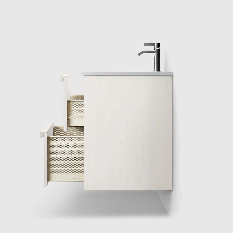 Haven H2 Servantskap 60 cm med White Solid Integrert Servant
